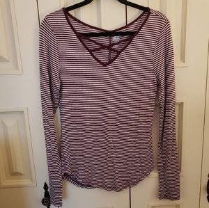 3 FOR $10 Red Striped Fitted Knit size L